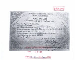 Chứng chỉ tư vấn du học
