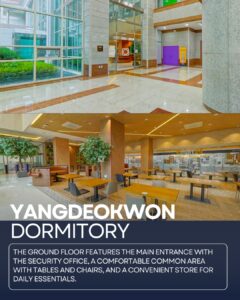 Tiện nghi tại ký túc xá Yangdeokwon - Trường Đại học Kyungbok